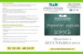 Secundaria y Maestros Octubre 2017 - …academiajesusayala.com/wp-content/uploads/2017/05/Secundaria-y... · Oposiciones a SECUNDARIA 2018 ... Las oposiciones docentes son unas oposiciones