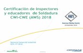 Certificación de inspectores y educadores de Soldadura CWI ...€¦ · Examen CWI1 $ 1.333 USD4 ... Formato de financiación CWI 2017 AWS QC1:2016, AWS QC5:1991, AWS B5.1:2013, AWS