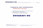 TARIFA DE PRECIOS - maxon.es · PR-SL6000-01 Kit de programación completo ... cable de clonación, software, y manual de programación 76,00 ... HS-SL1000-02 Sistema de comunicación
