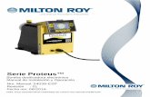 Serie Proteus™ - Milton Roy · Revisión Serie Proteus™ Bomba dosificadora electrónica Manual de Instalación y Operación Nro. Manual: 54038-ESP : 01 Fecha rev: 08/2016 Nota: