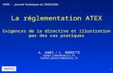 LES EXPLOSIONS DE POUSSIERES : quelle …amhys.free.fr/.../Presentation_APOG_19-03-04_V1.ppt · PPT file · Web view2007-02-25 · La réglementation ATEX Exigences de la directive