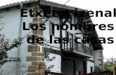 Etxeen izenak Los nombres Deiturak de las casas · 2014-10-16 · Lingüístico (euskalkiak, historia de la lengua): Barri, Solo, Agirre... ... Lo ideal sería la revalorización