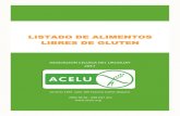 LISTADO DE ALIMENTOS LIBRES DE GLUTEN - …acelu.org/wp-content/uploads/2016/02/Listado-de-alimentos-Febrero... · Gluten en servicios de alimentación colectiva” (2013) clasifica