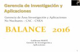 GIyA - Balance 2016 · INFORME DE VIAJES (GM) T=46-48 (GM) ... Doctorandos por Situación de Revista CONICET 38 Becas Agencia 3 ... Se adjudicó un nuevo proyecto a