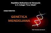 República Bolivariana de Venezuela - micolegio.com · Si se cruzan dos razas puras para un determinado carácter, los ... 50% Heterocigotos 50% Homocigotos ... son las que estarán