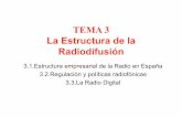 TEMA 3 - webs.ucm.eswebs.ucm.es/centros/cont/descargas/documento28944.pdf · TEMA 3 La Estructura de la Radiodifusión 3.1.Estructura empresarial de la Radio en España 3.2.Regulación