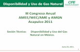 Disponibilidad y Uso de Gas Natural III Congreso Anual ...wecmex.org.mx/presentaciones/2011_congreso_anual... · Suministrado por Pemex Gas (PGPB) en forma agregada •Gas de Importación