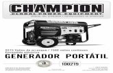 GENERADOR PORTÁTIL - etoolpros.com · Felicitaciones por la compra de un producto de Champion Power Equipment. Champion Power Equipment y ... NO rebose el tanque de combustible.
