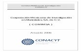 Corporación Mexicana de Investigación en Materiales, …2006-2012.conacyt.gob.mx/Centros/COMIMSA/ANUARIO... · Autor: Ing. Julio A. Flores Rodríguez Título: Materiales y Modelos