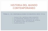 HISTORIA DEL MUNDO CONTEMPORÁNEO - … 6 IMPERIALISM… · Necesidad de explorar el mundo para favorecer el desarrollo de la ciencia Orgullo nacional e internacional ... legando