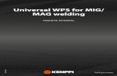 Universal WPS for MIG/ MAG welding - … · Universal WPS for MIG/MAG welding INCLUYE 84 EPS PARA MIG/MAG COMPATIBLES CON TODAS LAS MÁQUINAS DE SOLDADURA MIG/MAG. La mejor opción: