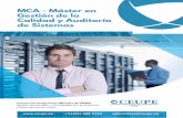 Master en Gestión de la Calidad y Auditoría de Sistemas · forma global el proceso de certificación de los profesionales. ... Este MASTER EN CALIDAD Y AUDITORIA DE SISTEMAS, ...