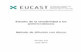 Estudio de la sensibilidad a los antimicrobianos Método de ...coesant-seimc.org/documents/EUCAST-Manualmetododedifusioncondi… · Método de difusión con discos para el estudio