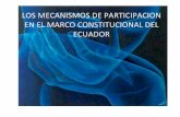LOS MECANISMOS DE PARTICIPACION EN EL … · CONSTITUCIÓN DE LA REPÚBLICA DEL ECUADOR El Ecuador es un Estado constitucional de derechos y justicia, social, democrático, …
