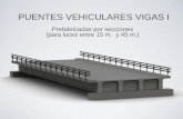 PUENTES VEHICULARES VIGAS I - Puentes …puentesprefabricados.com/wp-content/uploads/2012/vehiculares.pdf · Las secciones del tablero prefabricado estarán empalmadas entre si y