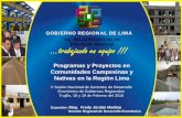 GOBIERNO REGIONAL DE LIMA - regionlima.gob.pe · oportunidades económicas para las comunidades campesinas y nativas los pequeños emprendimientos de “industrial creativas inclusivas”