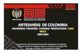 Artesanías de Colombia S.A. fundada en 1964. Empresa de ... · eslabones de MP, Diseño, Producción y Comercialización, buscando incrementar la participación ... Producción Hormado