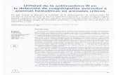 Utilidad de la antitrombina III en la detección de ... · Utilidad de la antitrombina III en la detección de coagulopatías asociadas a anemias hemolíticas en animales críticos