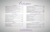 ACEPTAMOS PAGOS CON VISA DEBITO - …restaurantecalabria.com/wp-content/uploads/2018/05/COMIDA052018.pdf · jamón crudo, parmesano, aceitunas negras, rucula, tomate seco, queso crema,