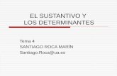 EL SUSTANTIVO Y LOS DETERMINANTES - RUA: …rua.ua.es/dspace/bitstream/10045/21296/2/TEMA_4.pdf · Sustantivos comunes: ... Sustantivos propios: Distinguen o particularizan a cada