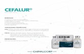 CEFALUR - carvalcorp.com · causadas por Escherichia coli, Salmonellas sp, Avibacterium paragallinarum. CERDOS: Antibiótico de amplio espectro, efectivo para el tratamiento de enfermedades