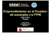 del autoempleo a la PYME · •Pymes en Ecuador ... • Cuero y Calzado • Gráﬁco • Maderero • Metalmecánico y Eléctrico • Productos Químicos y Plásticos • Textiles
