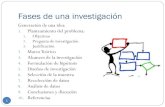 Fases de una investigación - Páginas Personales UNAM · momento de la investigación. ... Lograr la inmersión inicial ... Control Fase investigación Guión/ protocolo Objetivo