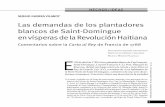 Las demandas de los plantadores blancos de Saint … · Revolución Francesa de 1789.3 Santo Domingo, Editorial Funglode ... extraordinario crecimiento económico en la parte francesa