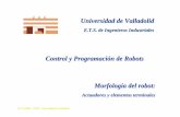 Universidad de Valladolid - · PDF file• Son robot de tipo Scara, que por su estructura permite ... motor de corriente continua. Actuadores eléctricos: motor de corriente alterna.