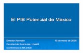 El PIB Potencial de México - depfe.unam.mx · Contenido • El PIB potencial y la brecha del producto • Su utilización en política económica • Metodologías para calcularlo