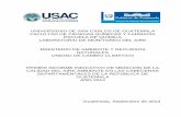 Primer informe de medición de CA departamental de Monitoreo del Aire de la USAC y de la Unidad de Cambio Climático (temática calidad del aire) del MARN; en las diferentes localidades