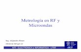 Metrología en RF y Microondas - inti.gob.ar · Metrología en RF y Microondas INTI - ELECTRÓNICA e INFORMÁTICA - UTRF Ing. ... • Ensayos(performance Test) de: • Banco de prueba