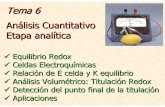 Tema 6 Análisis Cuantitativo Etapa analítica€¦ · Tema 6 Análisis Cuantitativo Etapa analítica 9Equilibrio Redox 9Celdas Electroquímicas 9Relación de E celda y K equilibrio