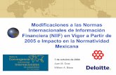 Modificaciones a las Normas Internacionales de … · A partir de 1995, la supletoriedad de las NIIF aplica cuando no ... ¾En México no es aplicable la NIC 1, ya que los PCGA ...