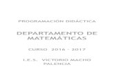 PROGRAMACIÓN DIDÁCTICA - iesvictoriomacho.comiesvictoriomacho.com/web/assets/MATEMÁTICAS.pdf · Departamento de Matemáticas 3 MATEMÁTICAS 3º ESO ENSEÑANZAS APLICADAS ... A