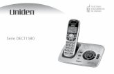 Serie DECT1580 - uniden.info · 6 7 Instalación.de.la.pila Use.sólo.el.paquete.de.pilas.recargables.BT-1007.ó.BT-1015.suministrado.con.su.teléfono.inalámbrico. Apriete en el
