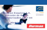 Durman Esquivel S.A. - capitales.com€¦ · Durman Esquivel, S.A. fue fundada en 1959 en San José, Costa Rica, por Arthur Durman Carranza. La empresa inició con una planta de tuberías