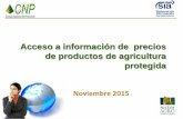 Acceso a información de precios de productos de ... · •Albahaca Orégano ... Oportunidades de exportación Tomate, yuca, tiquisque, ... 2014 a Enero 2015 Acumulado de 82,74% en