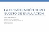 LA ORGANIZACIÓN COMO SUJETO DE EVALUACIÓN · Criterios de evaluación ... o globales, y las políticas de las organizaciones relacionadas. ... compromiso de la organización en