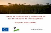 Taller de devolución y validación de los resultados de ... · formal e informal del aprovechamiento forestal ... Diferentes actores responden de formas diversas a los marcos legales