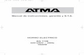 HORNO ELECTRICO AG 1128 220-240V ~ 50Hz 1600W y Microondas/AG1128.pdf · Manual de instrucciones, garantía y S.T.A. HORNO ELECTRICO AG 1128 220-240V ~ 50Hz 1600W AG 1128 10/26/06