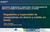 Regulación y supervisión de cooperativas de ahorro y ... · Quito, Ecuador 20 y 21 de septiembre de 2010 Regulación y supervisión de ... con banco (norma) Principales características