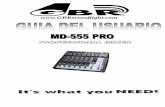 CONSOLAS GBR MD555 PRO MANUAL - GBR … · amplificador para mic es de excelente calidad, ... Todos los canales mono de entrada poseen ecualizador de 3 bandas, ... ajustarse con (14)