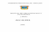 ALCALDIA - Municipalidad Provincial de Chiclayo · gobierno provincial de chiclayo h eroic aciud dechicla yo manual de organizacion y funciones ( mof) alcaldia 2006