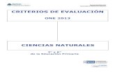 CIENCIAS NATURALES - educacion.rionegro.gov.ar · CIENCIAS NATURALES 3° y 6° de la Educación Primaria. Ciencias Naturales - Criterios de evaluación ... influyen en la naturaleza.