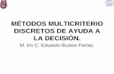 MÉTODOS MULTICRITERIO DISCRETOS DE AYUDA … · 4 Introducción • Los métodos multicriterio de ayuda a la decisión dan al tomador de decisiones algunas herramientas para hacerlo