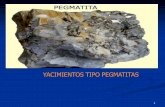 YACIMIENTOS TIPO PEGMATITAS · Son conocidas las pegmatitas en el borde oriental del macizo de Garzón mineralizadas con Au, Ag, relacionadas con intrusivos ácidos e intermedios.