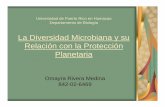 La Diversidad Microbiana y su Relación con la … Microbiana.pdfMicrobiología bajo la superficie Microbiología de ambientes extremos y extraterrestres Caracterización molecular