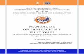 MANUAL DE ORGANIZACIÓN Y FUNCIONES - … · repÚblica de honduras comisiÓn permanente de contingencias (copeco) proyecto gestiÓn de riesgos de desastres manual de organizaciÓn