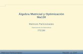 Álgebra Matricial y Optimización Ma130cb.mty.itesm.mx/materias/ma4011/materiales/a130-02.pdf · Escalares Inversas Transpuesta Suma Multiplicacion´ Matrices Particionadas Ma130